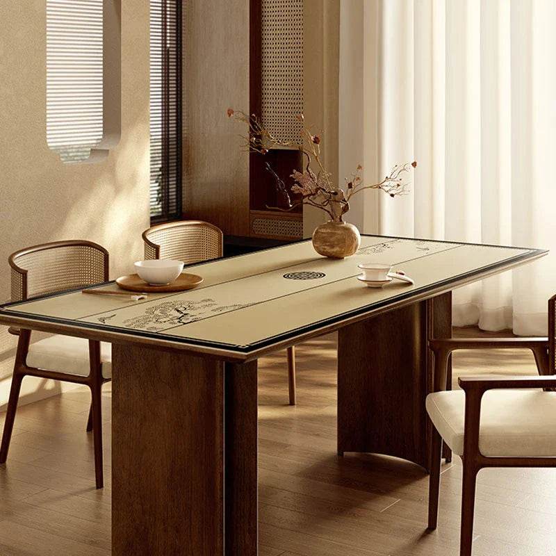 Chinoiserie Stain Resistant Rectangular Leather Table Mat - SinoCultural -- TM017A6060
