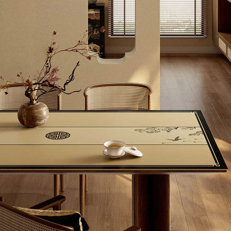Chinoiserie Stain Resistant Rectangular Leather Table Mat - SinoCultural -- TM017A6060