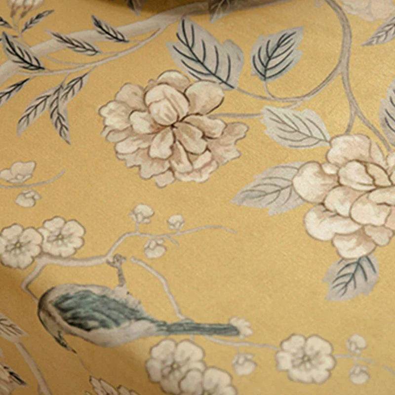 Chinoiserie Traditional Golden Autumn Yellow Tablecloth - SinoCultural -- TC002Y85 -