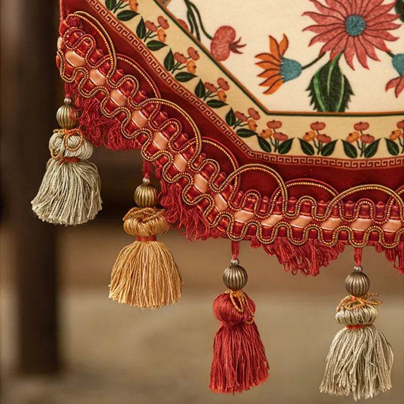 Chinoiserie Vintage Floral and Aviary Design Table Runner - SinoCultural -- TR011W160 -