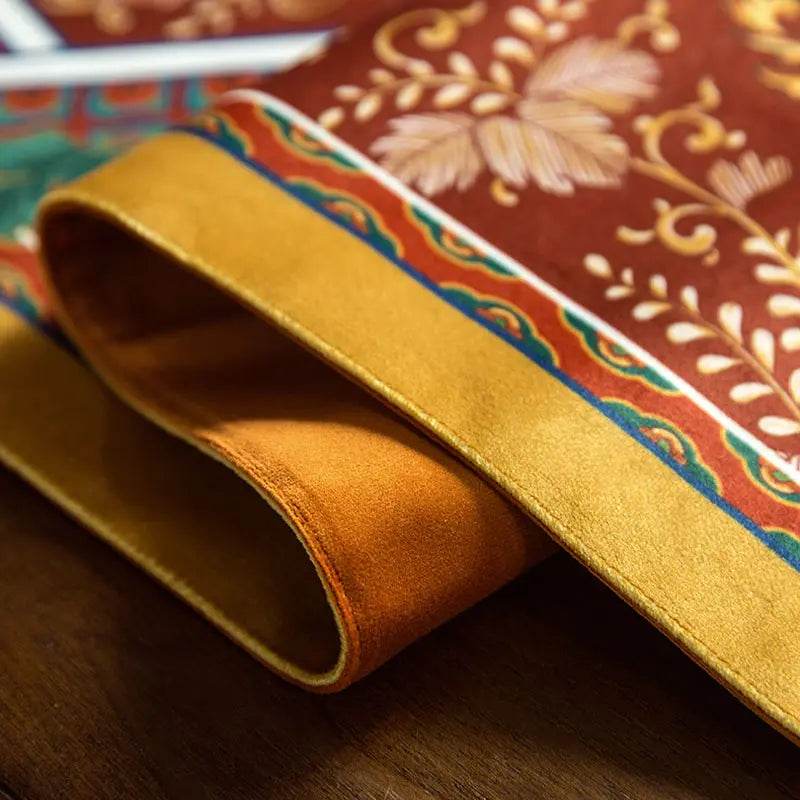 Chinoiserie Vintage Royal Palace Design Red Table Runner - SinoCultural -- TR018R160 -