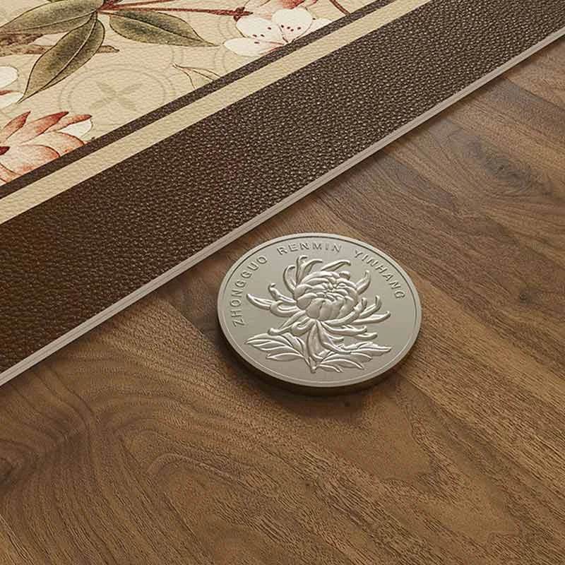Chinoiserie Spring Floral Round Leather Table Mat Oil-Resistant & Easy to Clean - SinoCultural -- TM023A60