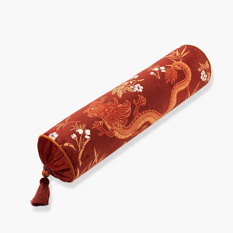 Chinoiserie Wedding Long Throw Pillow Joyful Red Celebration - SinoCultural -- SJZBZ017RD01 -