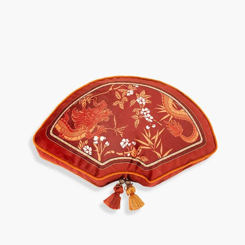 Chinoiserie Wedding Long Throw Pillow Joyful Red Celebration - SinoCultural -- SJZBZ017RD01 -