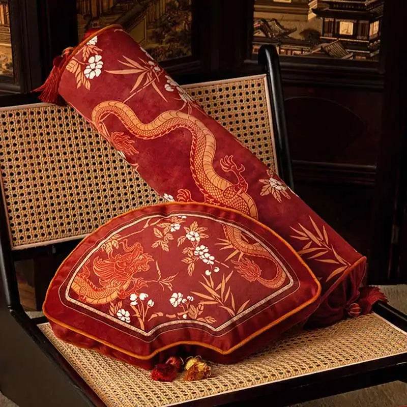 Chinoiserie Wedding Long Throw Pillow Joyful Red Celebration - SinoCultural -- SJZBZ017RD01