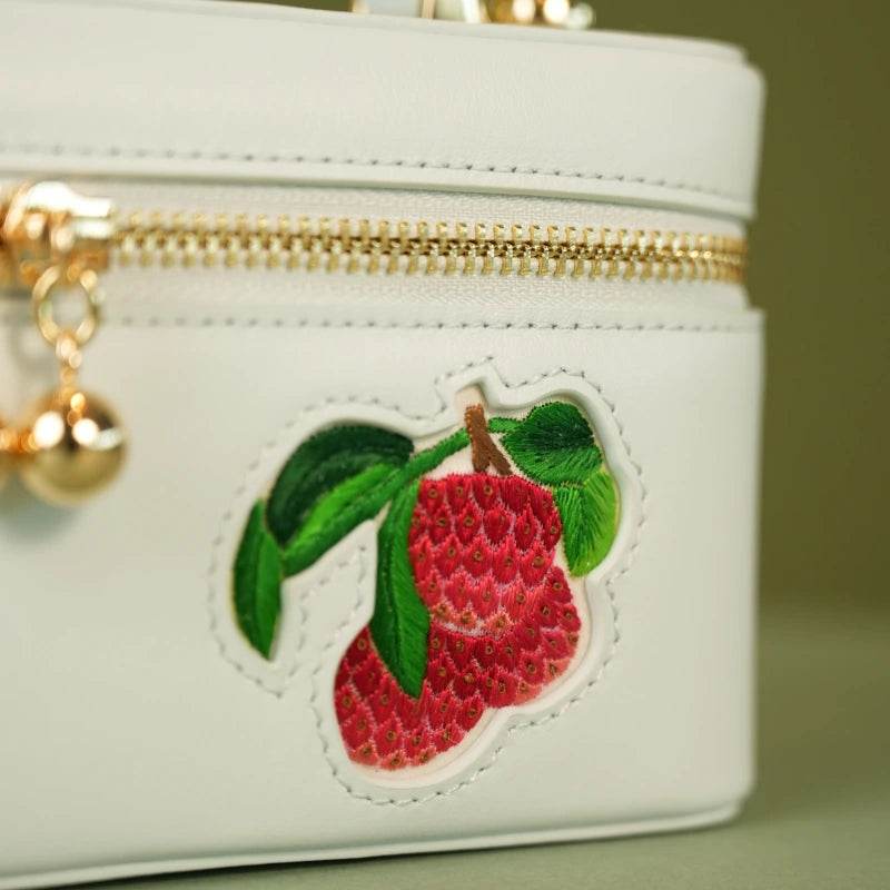 Handcrafted Embroidered Lychee Makeup Bag - SinoCultural -- BXW06WCS189A01