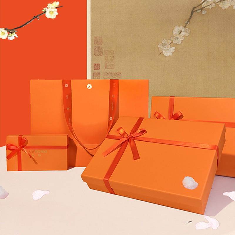 Dunhuang Designer Orange Mulberry Silk Twilly 120x5cm - SinoCultural -- LS016 -