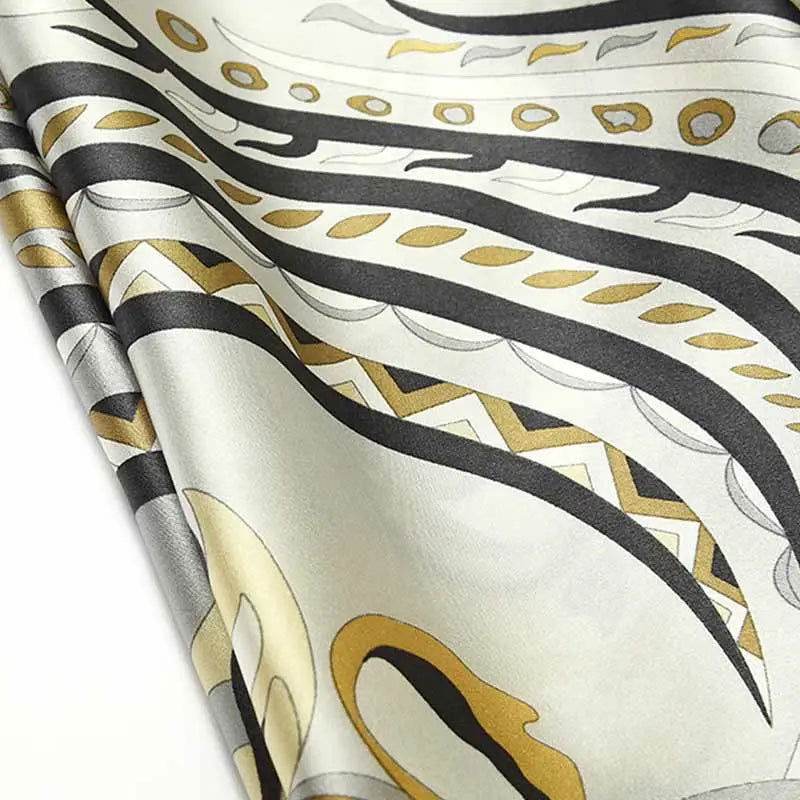 14 Momme Silk Crepe Satin Square Silk Scarf 90x90 cm - SinoCultural -- LS040-1