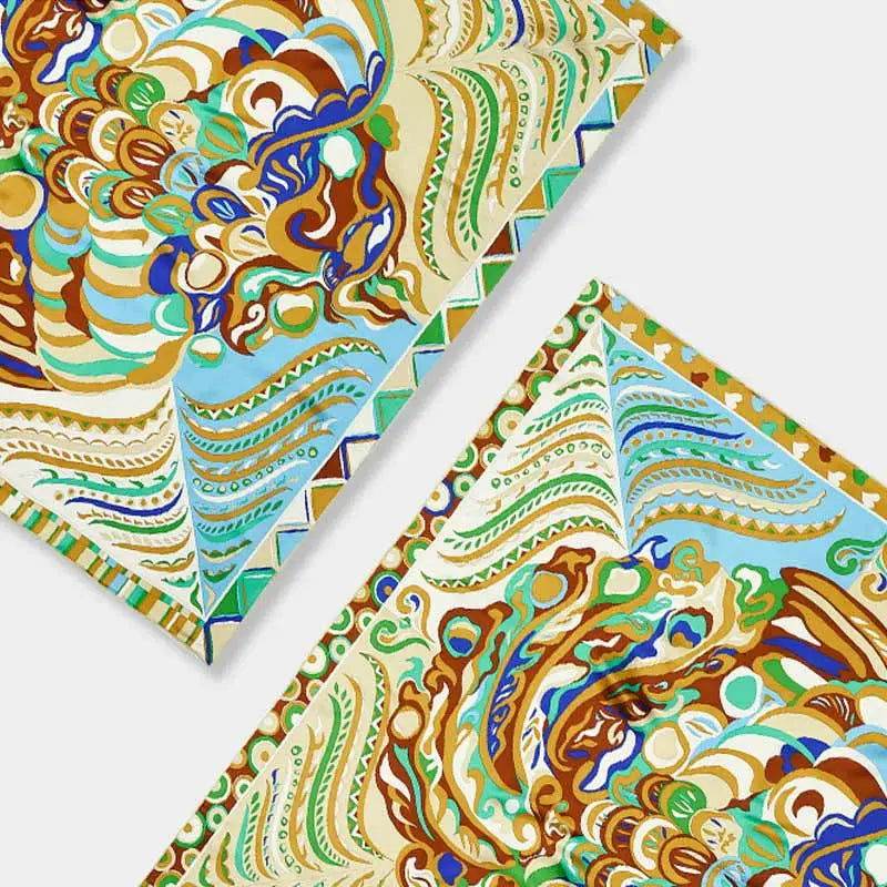 14 Momme Silk Crepe Satin Square Silk Scarf 90x90 cm - SinoCultural -- LS040-1