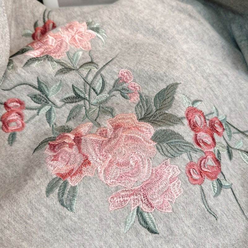 Embroidery 100% Pure Cashmere Scarf Soft and Warm 200x70 cm - SinoCultural -- HYFSJ049A03
