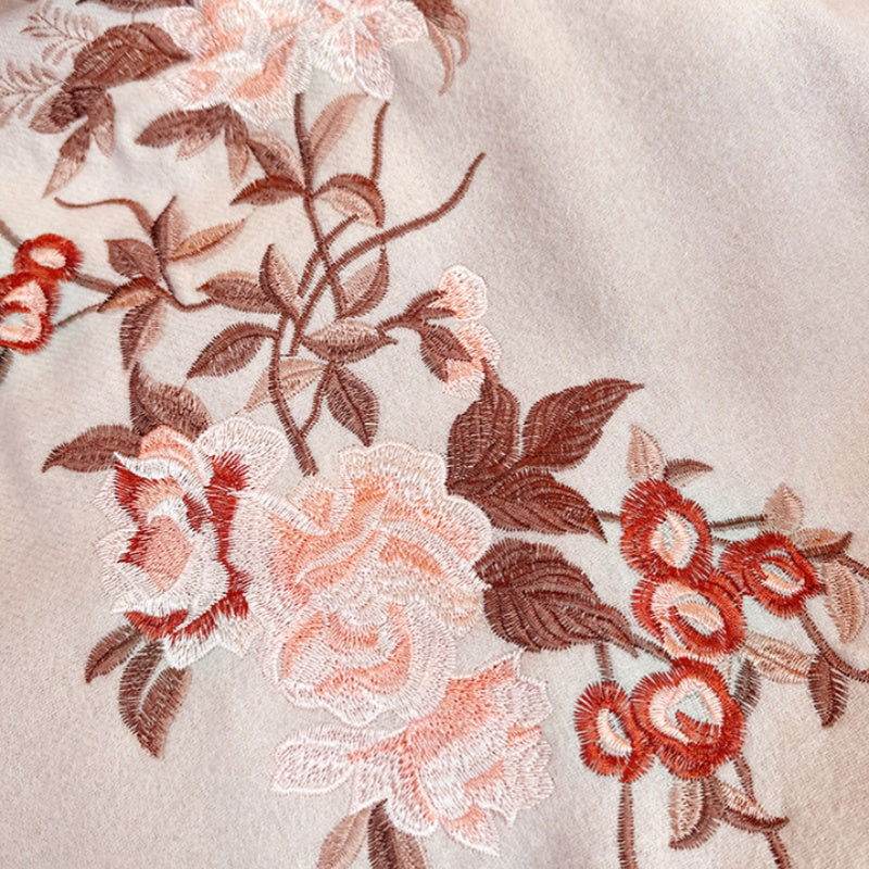 Embroidery 100% Pure Cashmere Scarf Soft and Warm 200x70 cm - SinoCultural -- HYFSJ049A03