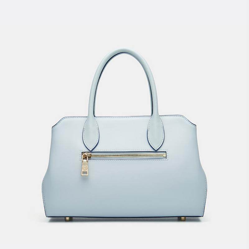 Embroidery Leather Crossbody Tote Bag Blue Orchid Handbag - SinoCultural -- P120609