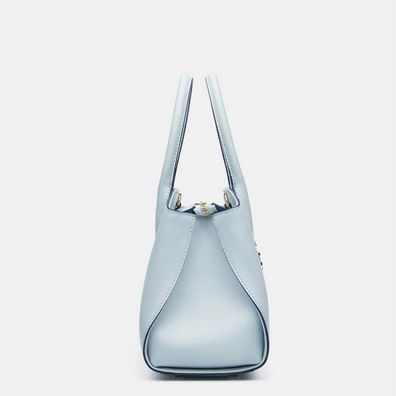 Embroidery Leather Crossbody Tote Bag Blue Orchid Handbag - SinoCultural -- P120609