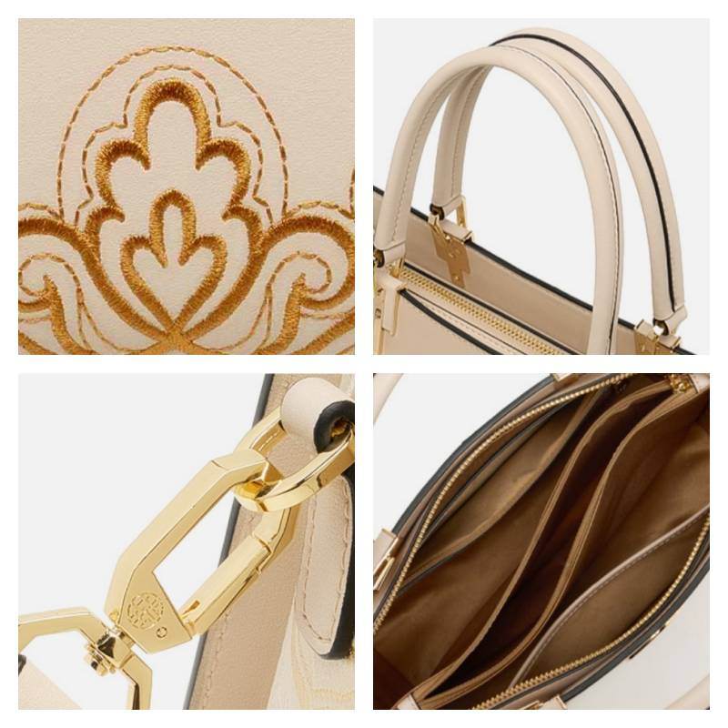 Embroidery Leather Crossbody Tote Bag Chinese Style Handbag - SinoCultural -- SC1709-D5