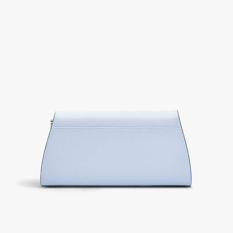 Embroidery Leather Clutch Bag Blue Orchid Elegant Handbag - SinoCultural
