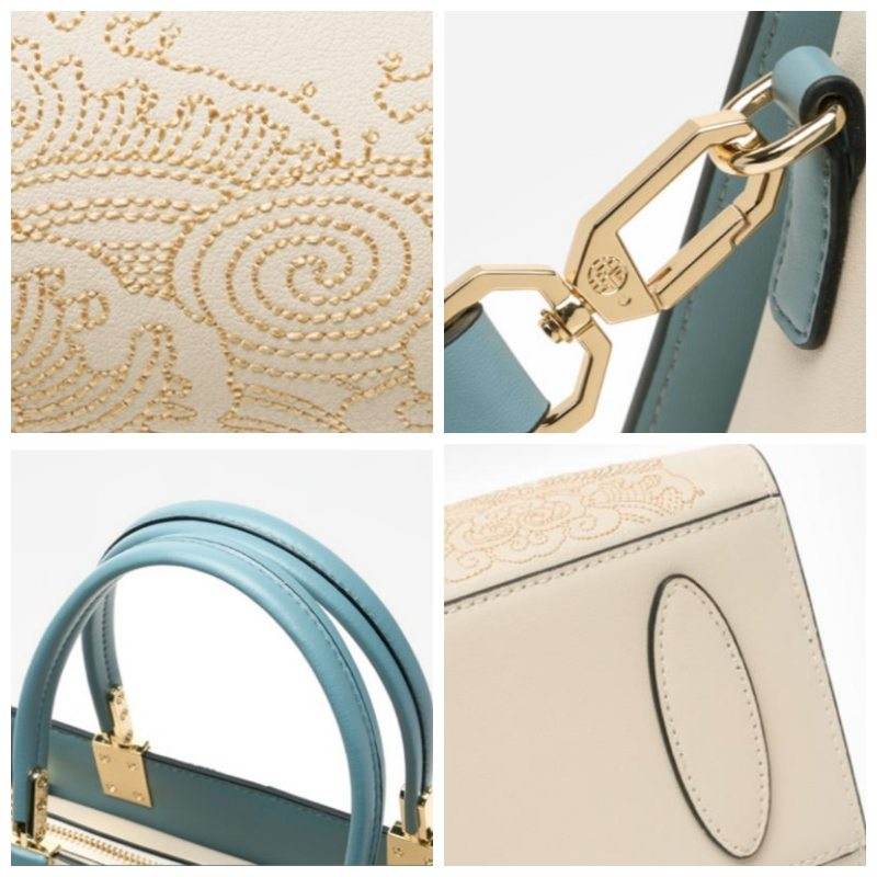 Embroidery Leather Ladies Tote Bag Chinese Style Handbag - SinoCultural -- SC1611-B2