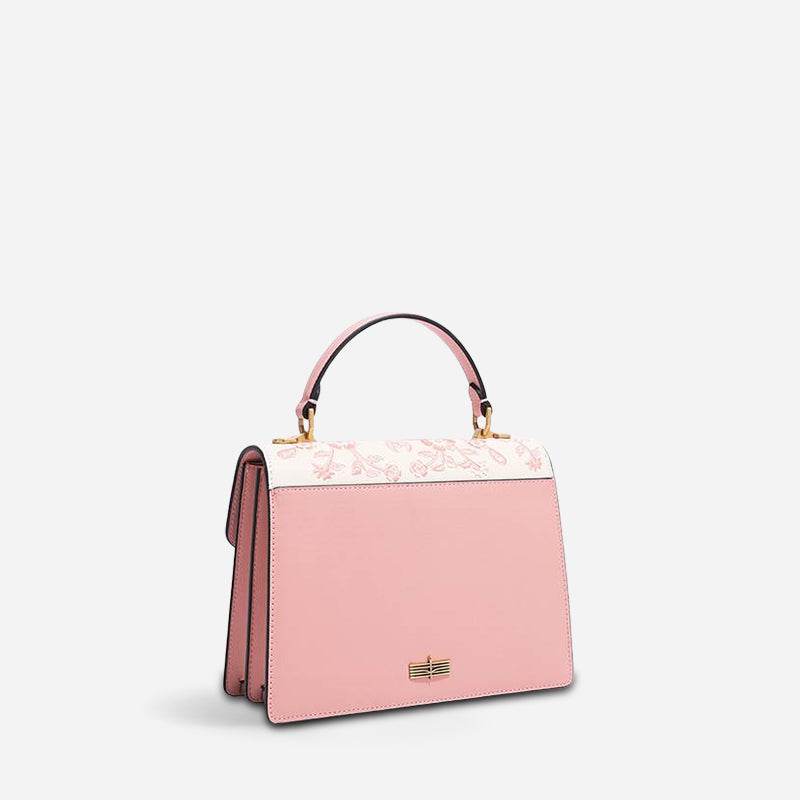 Embroidery Leather Peony Clutch Bag New Chinese Style Handbag - SinoCultural -- CXXB049PK