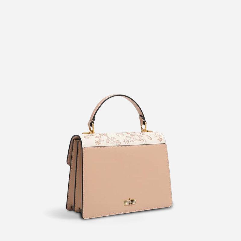 Embroidery Leather Peony Clutch Bag New Chinese Style Handbag - SinoCultural -- CXXB049PK