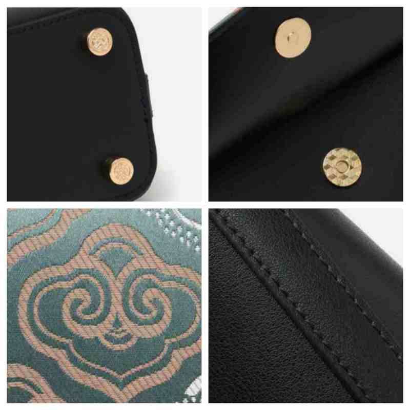 Embroidery Leather Shoulder Bag Auspicious Clouds - SinoCultural -- SC1683-B2