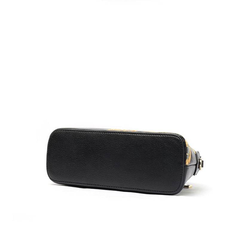 Embroidery Leather Shoulder Bag High Luxury Royal Gold Peony - SinoCultural -- P210079 -