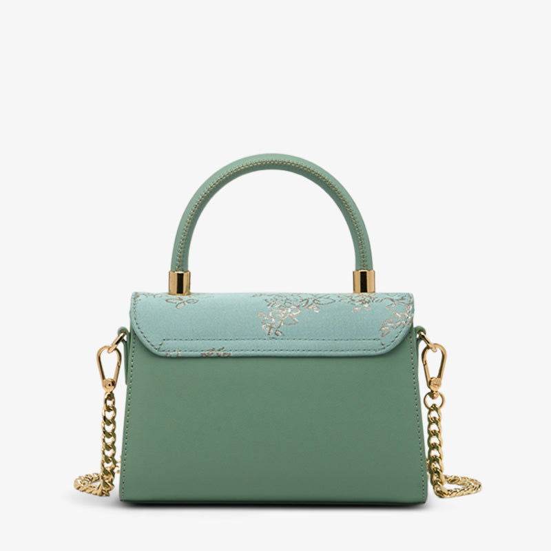 Embroidery Leather Shoulder Handbag Luxury Jacquard - SinoCultural