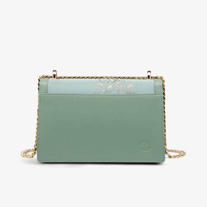 Embroidery Leather Shoulder Square Handbag Sacred Tree - SinoCultural -- SC1629-A2