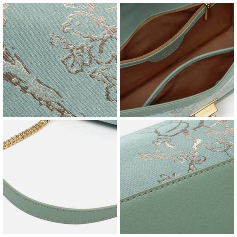 Embroidery Leather Shoulder Square Handbag Sacred Tree - SinoCultural -- SC1629-A2