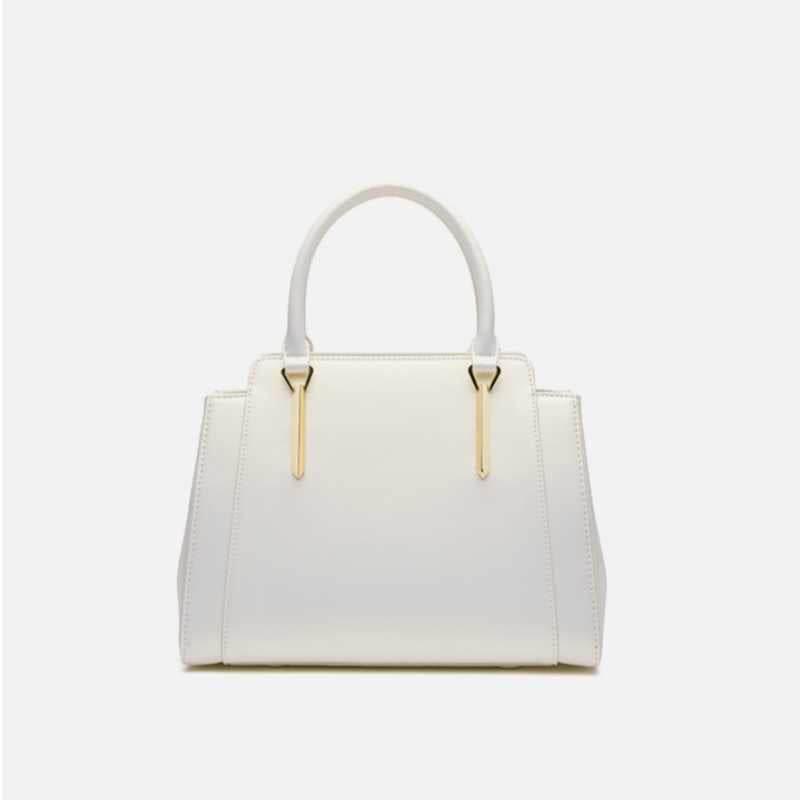 Sinocultural Embroidery Leather Tote Bag White Lotus Crossbody Bag - SinoCultural -- P120317 -