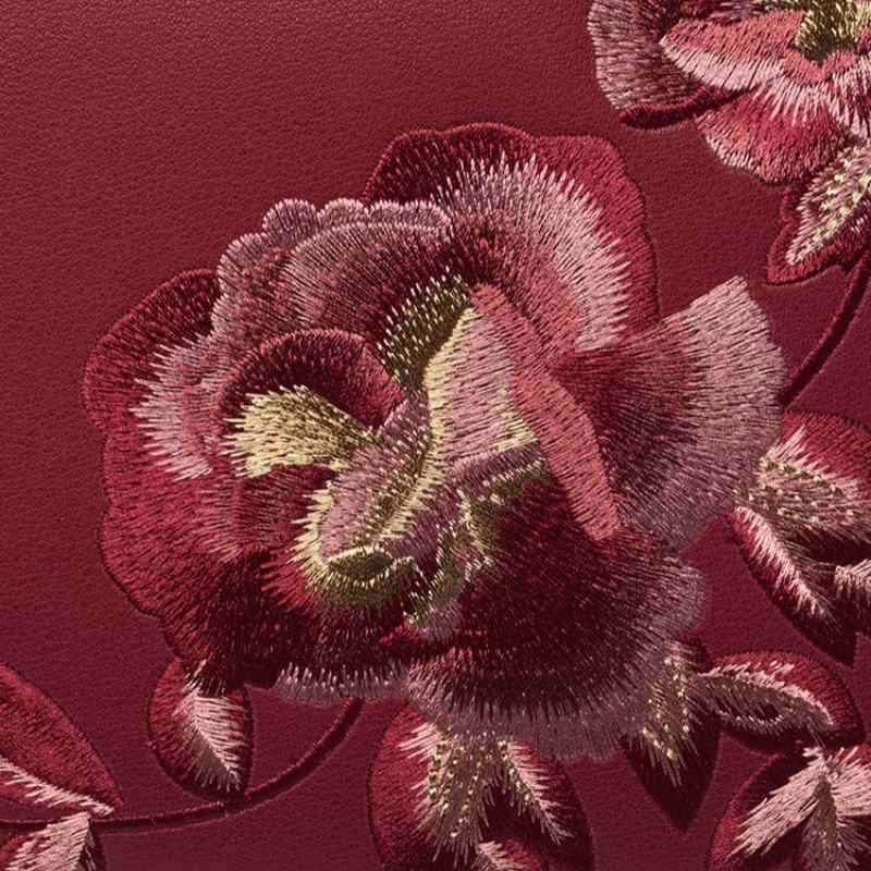 Embroidery Leather Tote Handbag Prosperous Peony - SinoCultural -- SC1605-S2 -