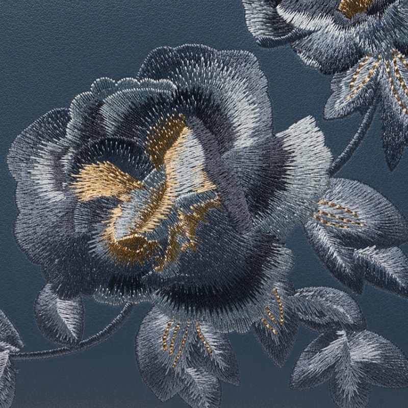 Embroidery Leather Tote Handbag Prosperous Peony - SinoCultural -- SC1605-S2 -