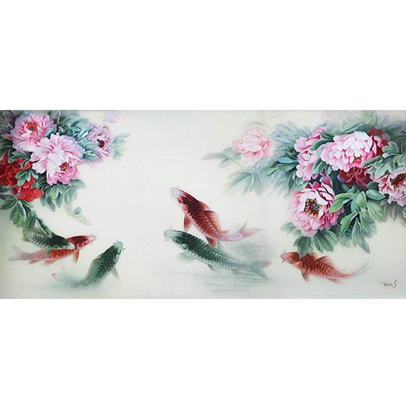 Fish Playing in Bloom - SinoCultural -- W0154