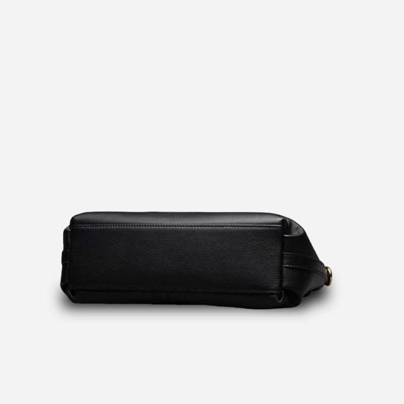 Xiangyunsha Silk Leather Black Casual Shoulder Clutch Bag - SinoCultural -- P210103