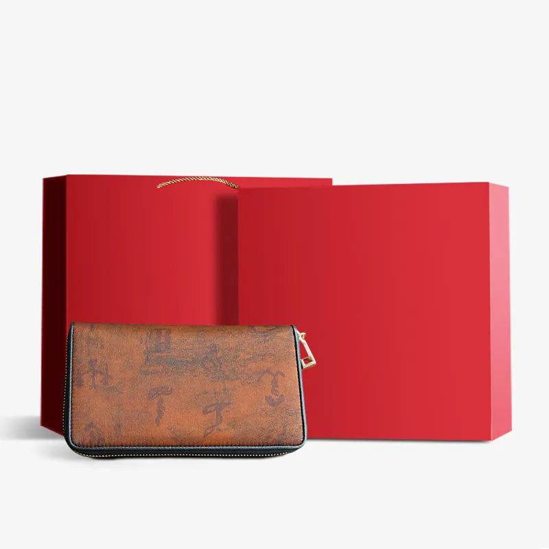Xiangyunsha Silk Cloud Brocade Heritage Clutch Wallet - SinoCultural -- PWCD196-1