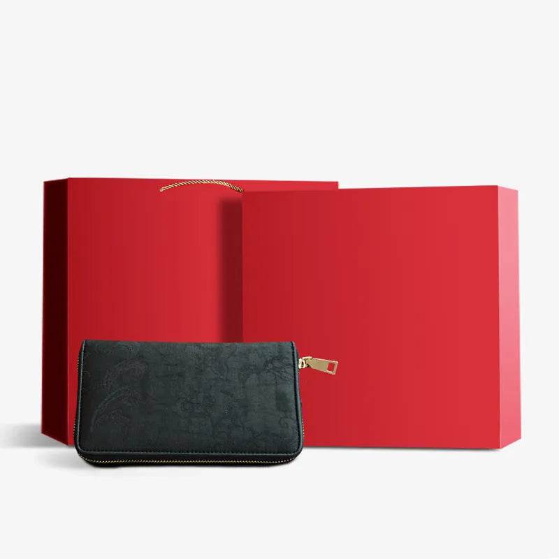 Xiangyunsha Silk Cloud Brocade Heritage Clutch Wallet - SinoCultural -- PWCD196-1