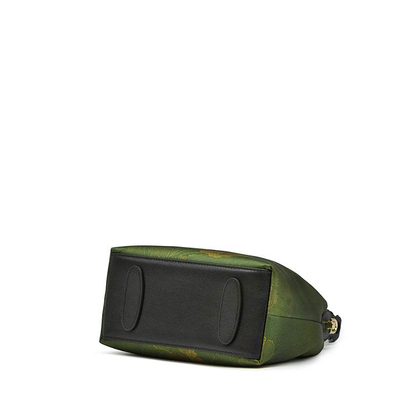 Xiangyunsha Silk Dark Green Mulberry Silk Shoulder Bag - SinoCultural