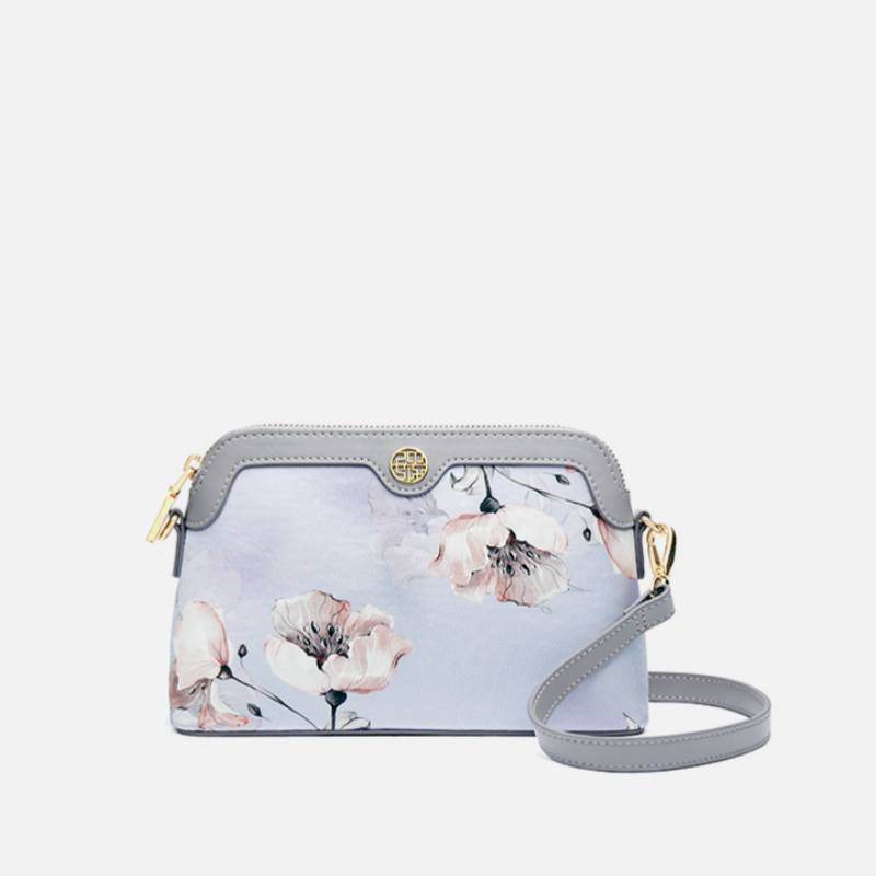 Mulberry Silk Handcrafted Flower Clutch Bag Women Wallet Eveing Purse - SinoCultural -- P170029-B -