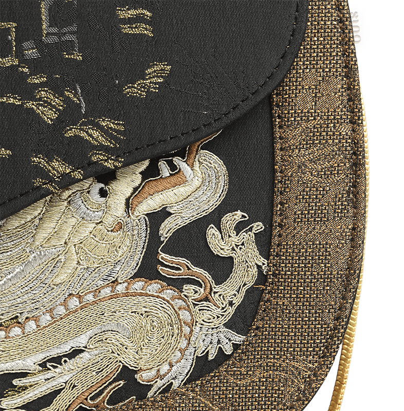 Saddle Loong Embroidered Bag – Ultra-Light 216g, Recycled Fabric & Hualuo Silk - SinoCultural -- GD1206