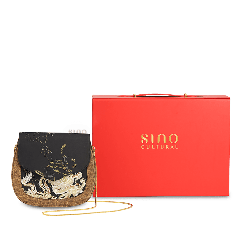 Saddle Loong Embroidered Bag – Ultra-Light 216g, Recycled Fabric & Hualuo Silk - SinoCultural -- GD1206