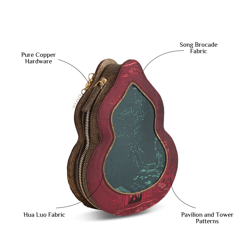 Ultra-Light Gourd Bag Graphene Recycled Fabric Hualuo Silk Luxury Design 155g - SinoCultural -- GD1208