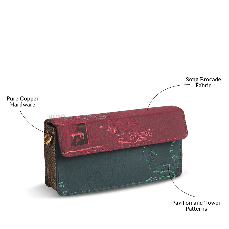 Ultra-Light Envelope Clutch Handbag Song Brocade in Recycled Fabric 133g - SinoCultural -- GD1209