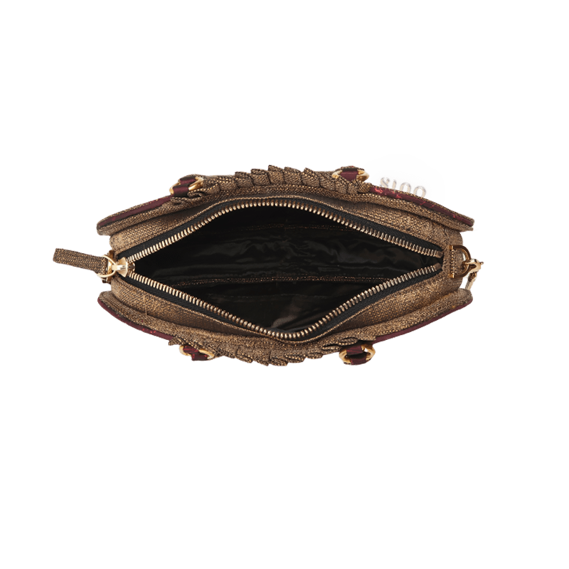 Ultra-Light Ruyi Phoenix Embroidery Handbag Recycled Fabric with Hualuo Silk 205g - SinoCultural -- GD1212