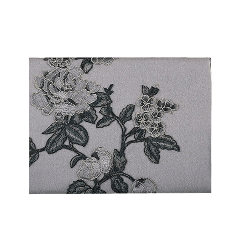 Handcrafted Su Embroidery Cashmere Scarf Premium Quality 200x60cm - SinoCultural -- HYFSJ012-1 -