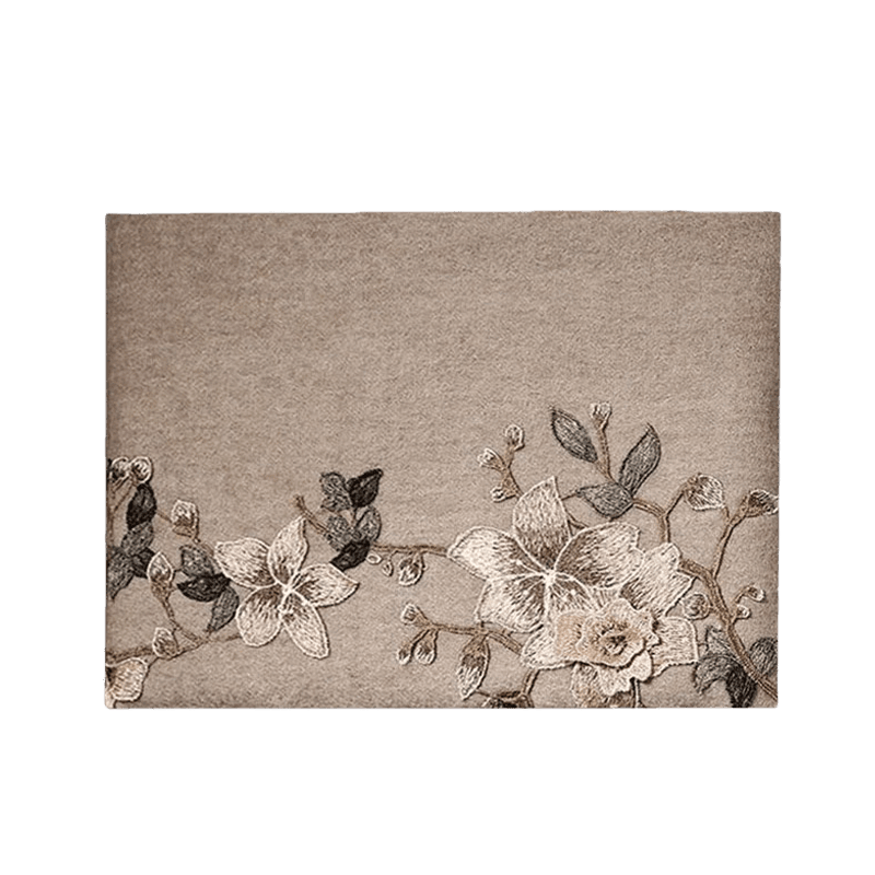 Handcrafted Su Embroidery Cashmere Scarf Premium Quality 200x60cm - SinoCultural -- HYFSJ012-1 -