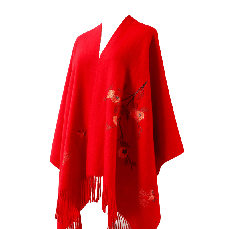Handcrafted Su Embroidery Cashmere Scarf Luxury Gift Box 200x60cm - SinoCultural -- HYFSJ014-4