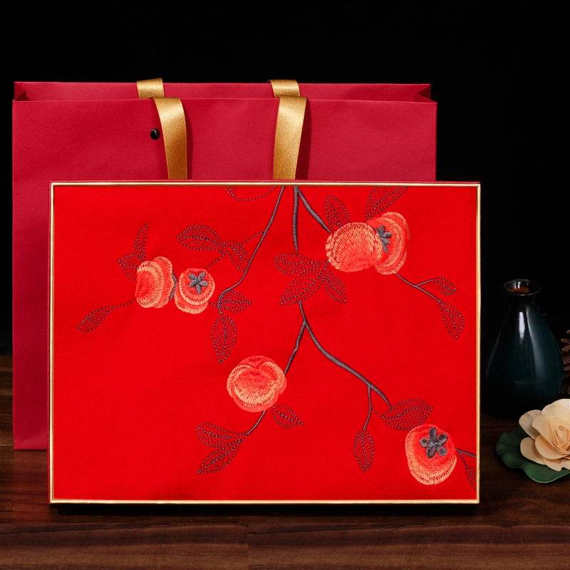 Handcrafted Su Embroidery Cashmere Scarf Luxury Gift Box 200x60cm - SinoCultural -- HYFSJ014-4