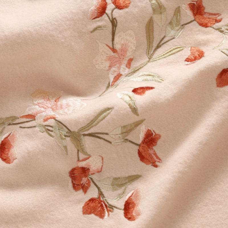 Embroidery 100% Pure Cashmere Scarf Elegant Winter Accessory 200x60 cm - SinoCultural -- HYFSJ039