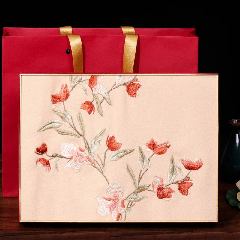 Embroidery 100% Pure Cashmere Scarf Elegant Winter Accessory 200x60 cm - SinoCultural -- HYFSJ039