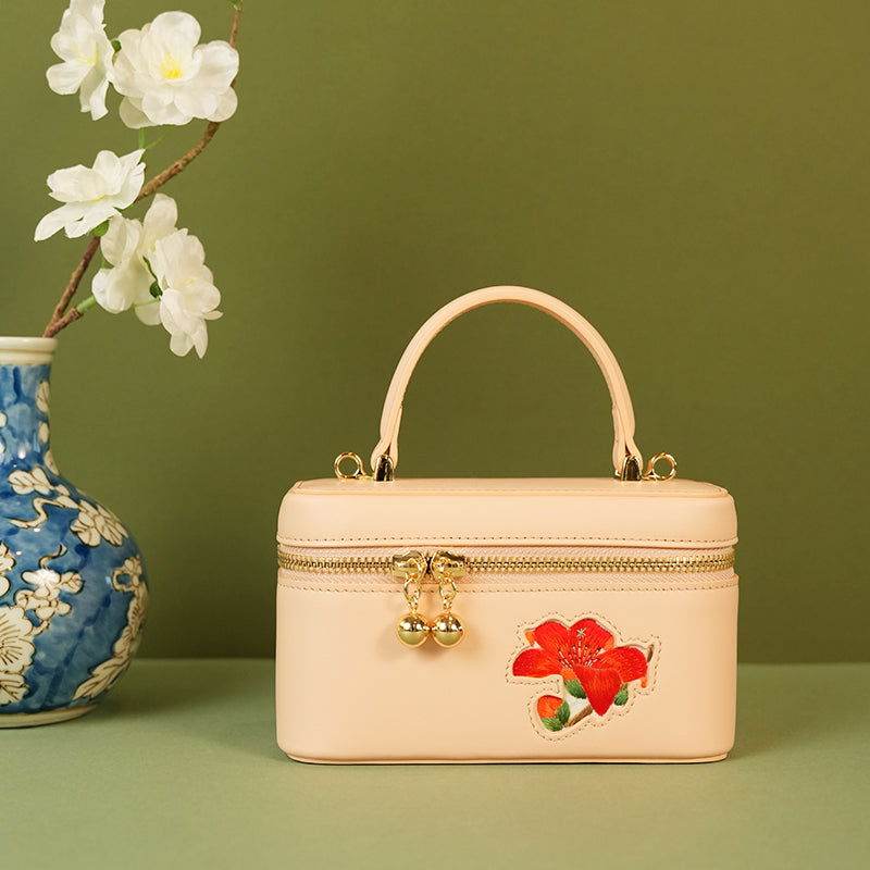 Handcrafted Embroidered Kapok Makeup Bag - SinoCultural -- BXW06WCS201A02
