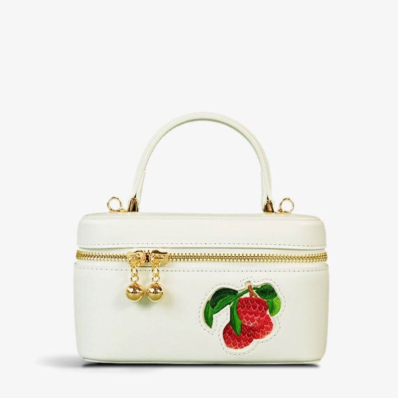 Handcrafted Embroidered Lychee Makeup Bag - SinoCultural -- BXW06WCS189A01