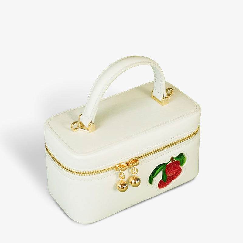 Handcrafted Embroidered Lychee Makeup Bag - SinoCultural -- BXW06WCS189A01